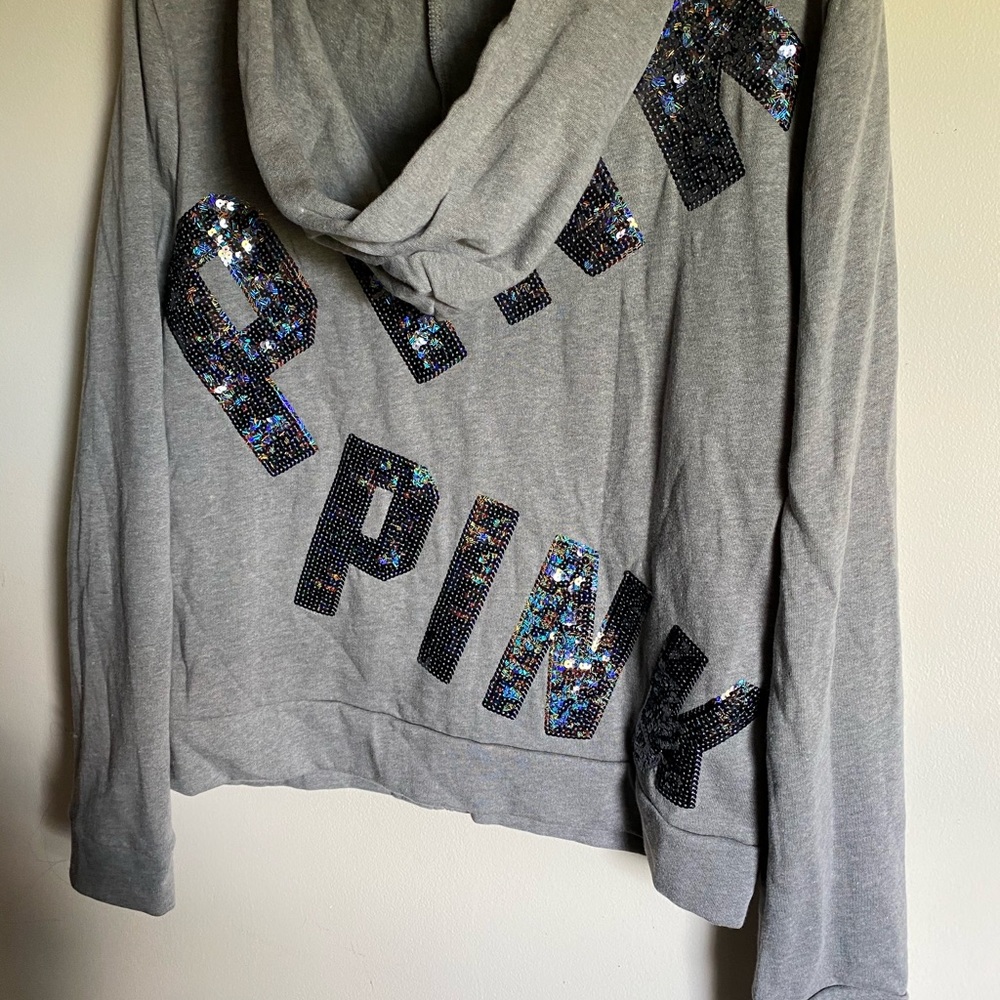 Victoria’s Secret pink large bling hoodie sequins